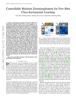 Controllable Relation Disentanglement for Few-Shot Class-Incremental
  Learning