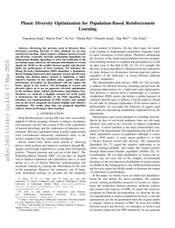 Phasic Diversity Optimization for Population-Based Reinforcement
  Learning