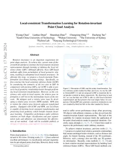 Local-consistent Transformation Learning for Rotation-invariant Point
  Cloud Analysis