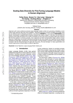 Scaling Data Diversity for Fine-Tuning Language Models in Human
  Alignment