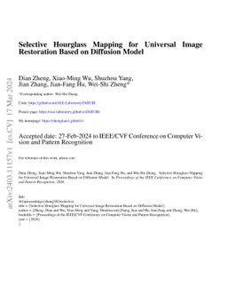 Selective Hourglass Mapping for Universal Image Restoration Based on
  Diffusion Model