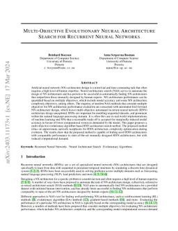 Multi-Objective Evolutionary Neural Architecture Search for Recurrent
  Neural Networks