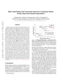 DuPL: Dual Student with Trustworthy Progressive Learning for Robust
  Weakly Supervised Semantic Segmentation