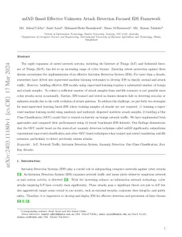usfAD Based Effective Unknown Attack Detection Focused IDS Framework