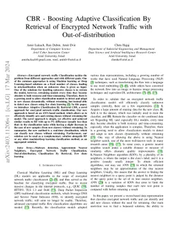CBR -- Boosting Adaptive Classification By Retrieval of Encrypted
  Network Traffic with Out-of-distribution
