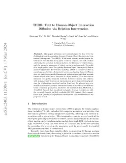 THOR: Text to Human-Object Interaction Diffusion via Relation
  Intervention