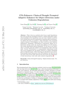 CPA-Enhancer: Chain-of-Thought Prompted Adaptive Enhancer for Object
  Detection under Unknown Degradations
