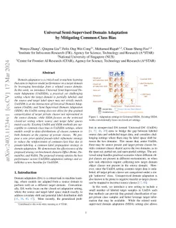 Universal Semi-Supervised Domain Adaptation by Mitigating Common-Class
  Bias