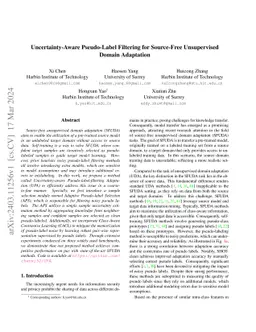 Uncertainty-Aware Pseudo-Label Filtering for Source-Free Unsupervised
  Domain Adaptation