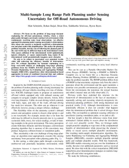 Multi-Sample Long Range Path Planning under Sensing Uncertainty for
  Off-Road Autonomous Driving