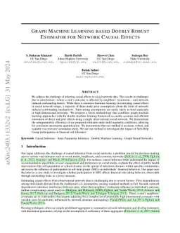 Graph Machine Learning based Doubly Robust Estimator for Network Causal
  Effects