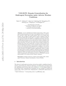 V2X-DGW: Domain Generalization for Multi-agent Perception under Adverse
  Weather Conditions