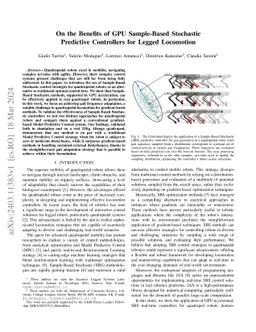 On the Benefits of GPU Sample-Based Stochastic Predictive Controllers for Legged Locomotion