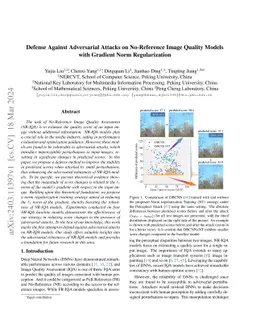 Defense Against Adversarial Attacks on No-Reference Image Quality Models
  with Gradient Norm Regularization