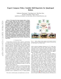 Expert Composer Policy: Scalable Skill Repertoire for Quadruped Robots