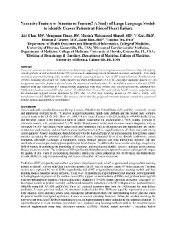 Narrative Feature or Structured Feature? A Study of Large Language
  Models to Identify Cancer Patients at Risk of Heart Failure