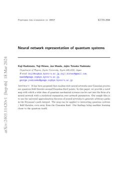 Neural network representation of quantum systems