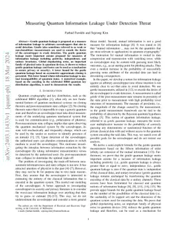 Measuring Quantum Information Leakage Under Detection Threat