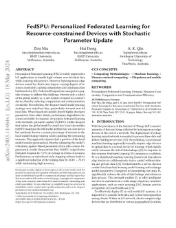 FedSPU: Personalized Federated Learning for Resource-constrained Devices with Stochastic Parameter Update