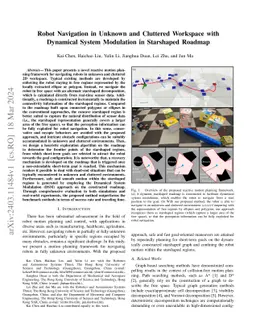 Robot Navigation in Unknown and Cluttered Workspace with Dynamical System Modulation in Starshaped Roadmap