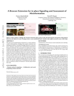 A Browser Extension for in-place Signaling and Assessment of
  Misinformation