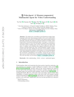 VideoAgent: A Memory-augmented Multimodal Agent for Video Understanding