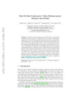 End-To-End Underwater Video Enhancement: Dataset and Model