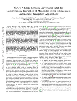 SSAP: A Shape-Sensitive Adversarial Patch for Comprehensive Disruption
  of Monocular Depth Estimation in Autonomous Navigation Applications