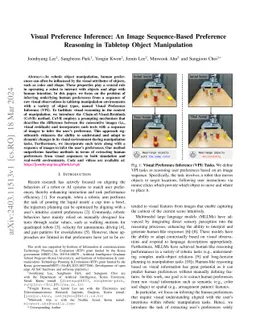 Visual Preference Inference: An Image Sequence-Based Preference
  Reasoning in Tabletop Object Manipulation