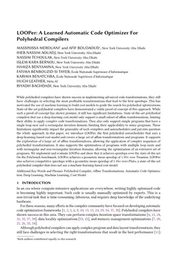 LOOPer: A Learned Automatic Code Optimizer For Polyhedral Compilers