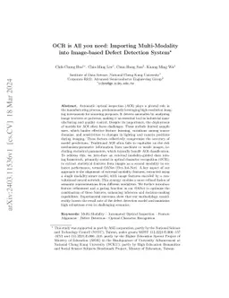 OCR is All you need: Importing Multi-Modality into Image-based Defect
  Detection System