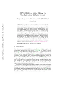 EffiVED:Efficient Video Editing via Text-instruction Diffusion Models