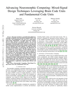 Advancing Neuromorphic Computing: Mixed-Signal Design Techniques
  Leveraging Brain Code Units and Fundamental Code Units