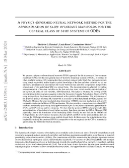 A physics-informed neural network method for the approximation of slow
  invariant manifolds for the general class of stiff systems of ODEs