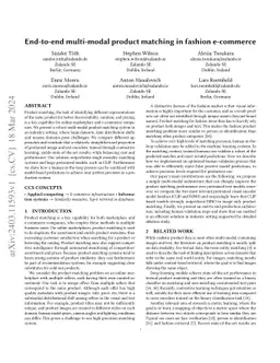 End-to-end multi-modal product matching in fashion e-commerce