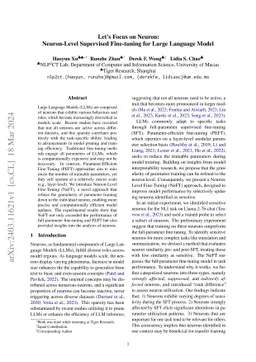 Let's Focus on Neuron: Neuron-Level Supervised Fine-tuning for Large
  Language Model