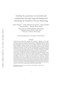 Guiding the generation of counterfactual explanations through temporal
  background knowledge for Predictive Process Monitoring