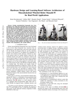 Hardware Design and Learning-Based Software Architecture of
  Musculoskeletal Wheeled Robot Musashi-W for Real-World Applications