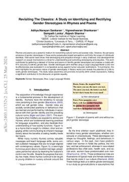 Revisiting The Classics: A Study on Identifying and Rectifying Gender
  Stereotypes in Rhymes and Poems