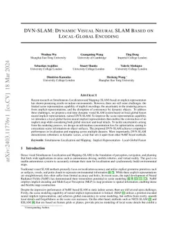 DVN-SLAM: Dynamic Visual Neural SLAM Based on Local-Global Encoding