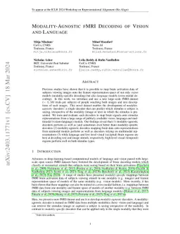 Modality-Agnostic fMRI Decoding of Vision and Language
