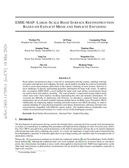 EMIE-MAP: Large-Scale Road Surface Reconstruction Based on Explicit Mesh
  and Implicit Encoding