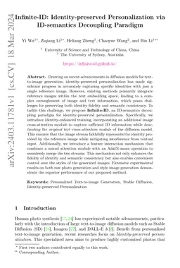 Infinite-ID: Identity-preserved Personalization via ID-semantics
  Decoupling Paradigm