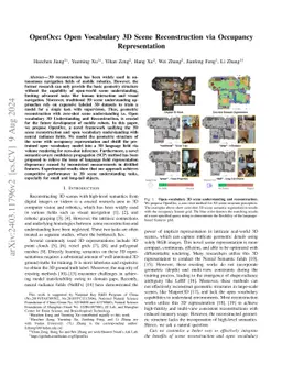 OpenOcc: Open Vocabulary 3D Scene Reconstruction via Occupancy
  Representation