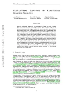 Near-Optimal Solutions of Constrained Learning Problems