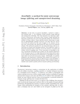 denoiSplit: a method for joint image splitting and unsupervised
  denoising