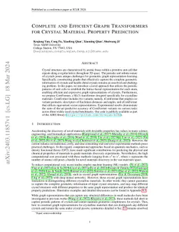 Complete and Efficient Graph Transformers for Crystal Material Property
  Prediction