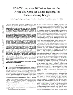 IDF-CR: Iterative Diffusion Process for Divide-and-Conquer Cloud Removal
  in Remote-sensing Images