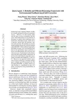 QueryAgent: A Reliable and Efficient Reasoning Framework with
  Environmental Feedback-based Self-Correction