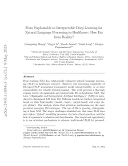 From Explainable to Interpretable Deep Learning for Natural Language
  Processing in Healthcare: How Far from Reality?